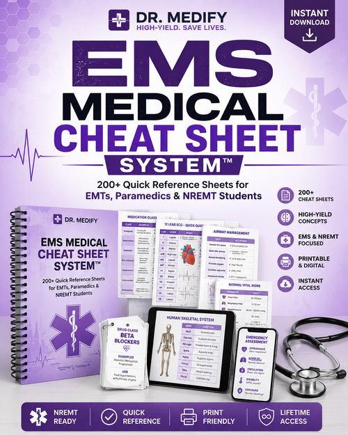 EMS MEDICAL CHEAT SHEET SYSTEM™